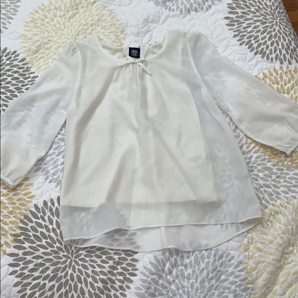 Silky fancy white top
